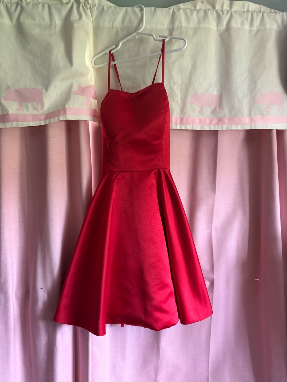 Windsor Red Spaghetti-Strap Fit-and-Flare Dress